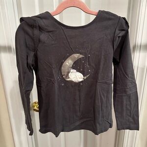 Jacadi Gray Long Sleeve Tee with Moon Graphic for girls - size: 6 years